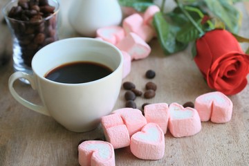 marshmallows with hot coffee