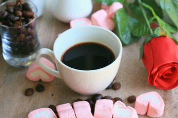 marshmallows with hot coffee