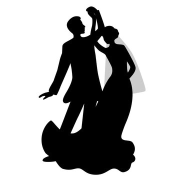 recommend clip art: the bride and groom silhouette.