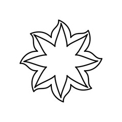 figure flower with pointed petals icon, vector illustraction design