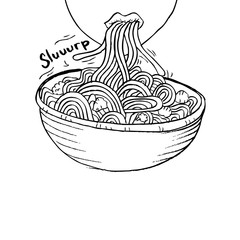 Girl slurping noodles