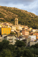 Fototapeta na wymiar Aritzo: panorama cittadino - Sardegna