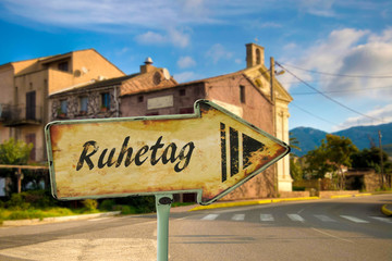 Schild 198 - Ruhetag