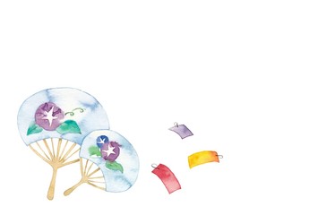 Naklejka premium うちわ、短冊