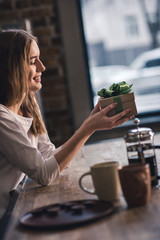 Young woman with gift box