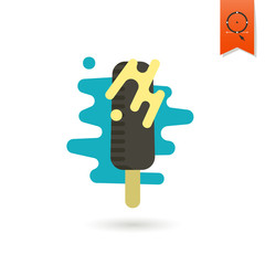 Chocolate ice cream on a stick