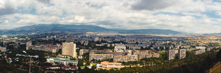 Panorama view of suburbs in Tbilisi