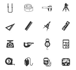 measuring tools icon set