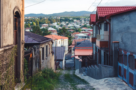 Sidewalk in Telavi, Alazani valley, Georgia