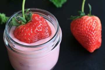yogurt smoothie with strawberry