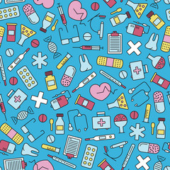 seamless pattern with medical design elements