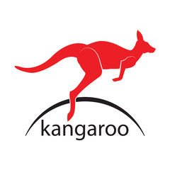 Kangaroo. Vector jump logo. icon symbol.
