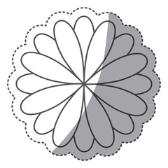 silhouette flower with petals icon, vector illustraction design image