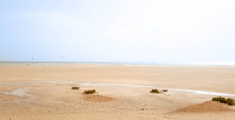 Southern Fuertevetura, Playa de Sotavento de Jandia. Sotavento Beach in Fuerteventura, Canary Islands, Spain.