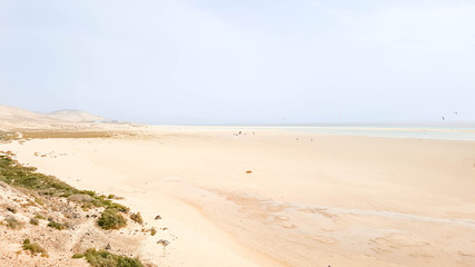 Fototapeta na wymiar Southern Fuertevetura, Playa de Sotavento de Jandia. Sotavento Beach in Fuerteventura, Canary Islands, Spain.