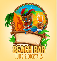 summer beach bar illustration