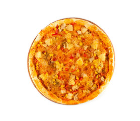 Fresh pizza with cheese