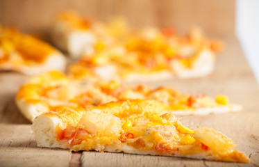Fresh pizza with cheese