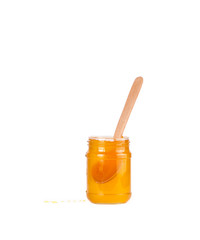 Glass jar with honey