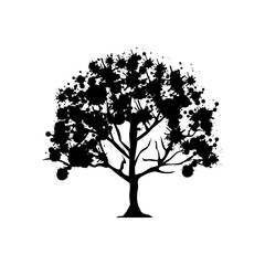 Obraz premium contour trees with some leaves icon, vector illustraction design