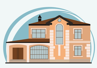  Vector Illustration of Cute Cartoon Colorful Houses for Sale or Rent. Vector Flat Buildings Illustration