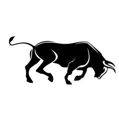 bull silhouette angry