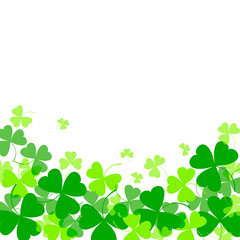 Vector illustration of clover leaves on white. St Patrick's Day background