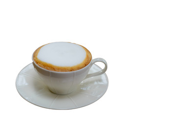 Latte coffee on wooden table