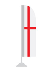 Isolated English flag on a pole, Vector illustration