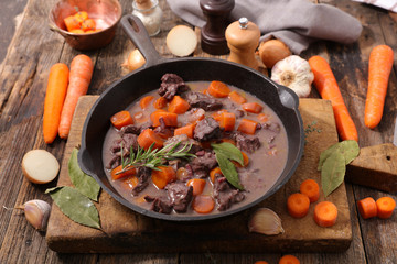 beef stew with wine sauce and carrot