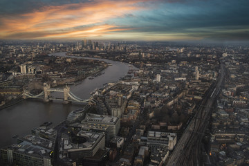 Obraz premium London aerial view at sunset.