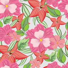 vector seamless pattern flowers and floral pattern illustration
