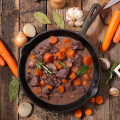beef stew with wine sauce and carrot