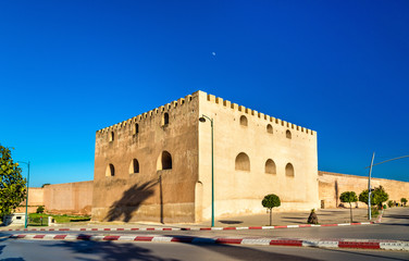 Fototapeta premium Fortification walls at Bab Belkari in Meknes, Morocco