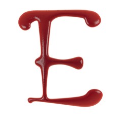 Hand Drawn Liquid letter E Made in Ketchup or Tomato Sauce Isolated on White Background 3d Rendering