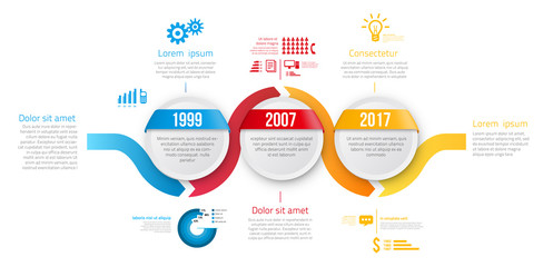 Infographic style colored menu or arrows option