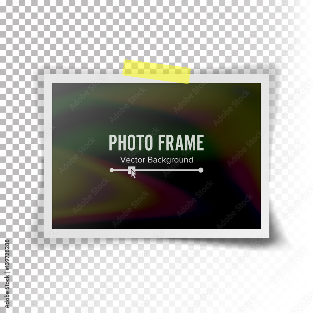 Poster instant photo frame vector. photorealistic illustration of retro style photo frame isolated on trans