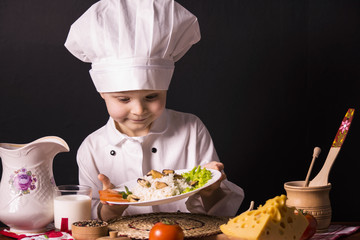 The cook cooked rice with mussels