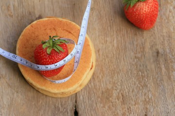 tasty pancakes with strawberry