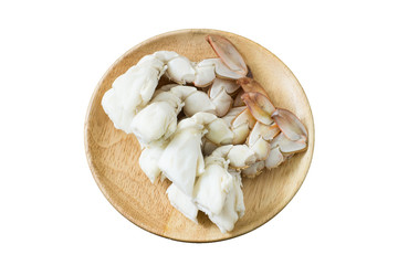 steamed crab legs on white background, thai style, seafood