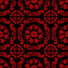 Obraz premium Seamless Chinese Background Spiral Cross Flower Vine