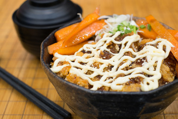 Pork fried rice,Tonkatsu japanese food