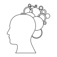 figure human with bubbles icon, vector illustraction design