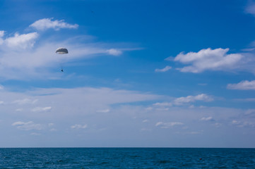 dropping parachutists from a helicopter