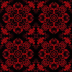 Seamless Chinese Background Spiral Cross Frame Flower