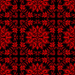 Seamless Chinese Background Cross Spiral Vine Flower