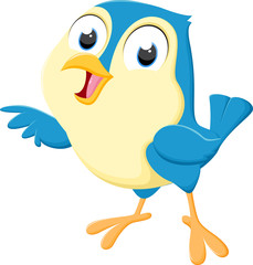 Cute blue bird cartoon