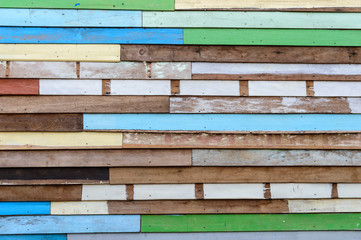 Colorful striped wooden wall