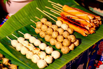 thai food for sale in market.