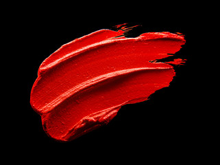 Red lipstick smudge
